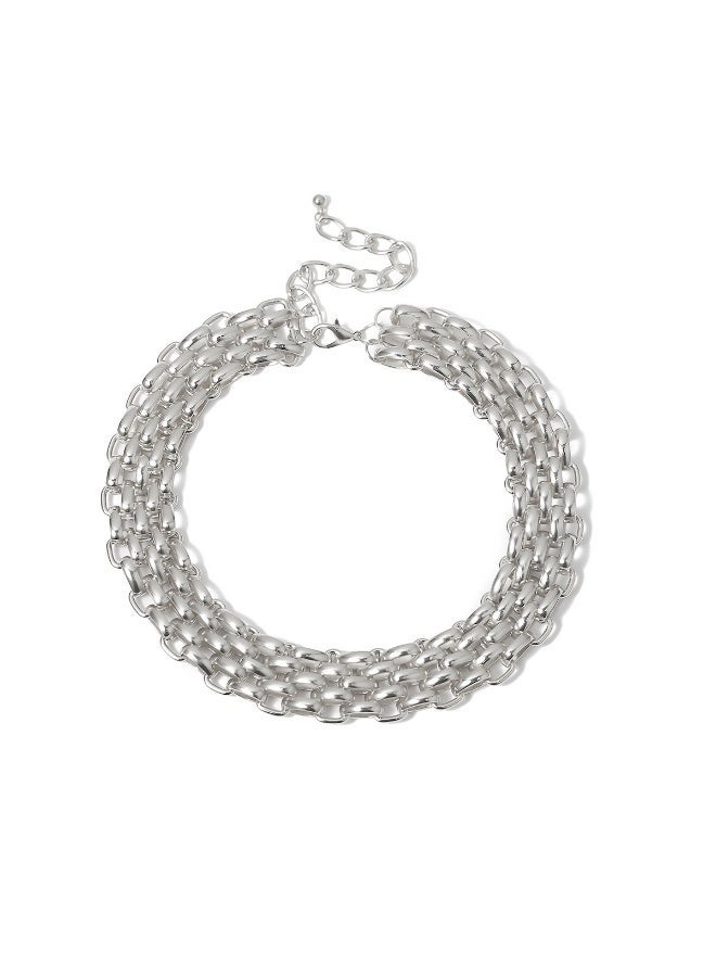 حقل سوار فضي فاخر، مثالي للحفلات والمناسبات. هدية فاخرة، متقن الصنع لا يبهت، بتصميم أنيق ومرن. - Image 2